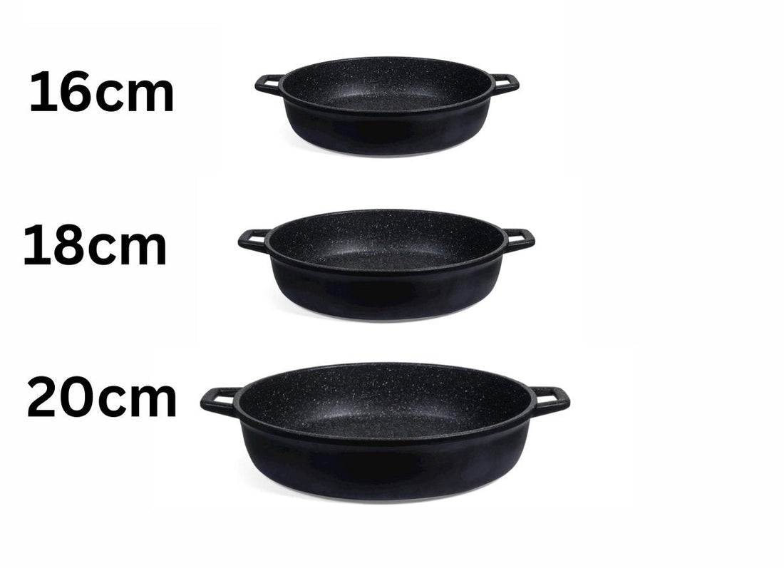 Hakal „Egg To Go“ Pfannenset – 3-teiliges Set (16, 18 & 20 cm) – Keramik-Antihaftbeschichtung – Induktions- & backofenfest