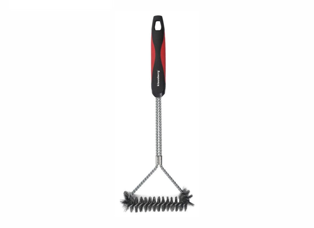Klausberg KB-7898 Grillbürste - Edelstahl Grillreinigungsbürste mit stabilen Stahlborsten und Kunststoffgriff - Reinigungsbürste Grill - BBQ Bürste - Für alle Grills geeignet (auch Kamado / Weber)