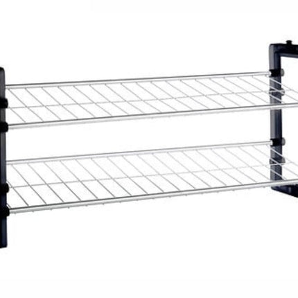 Range-chaussures Empilable - Rangement pour 6 Paires de Chaussures - Métal et Plastique Noir - Gagnez de la Place dans le Couloir ou le Placard