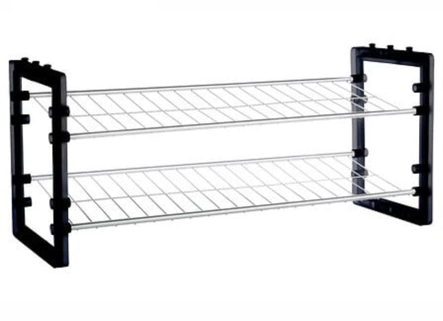 Range-chaussures Empilable - Rangement pour 6 Paires de Chaussures - Métal et Plastique Noir - Gagnez de la Place dans le Couloir ou le Placard