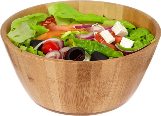 5Five Saladier ou plat de service - bois de bambou - marron clair - D28 x H12 cm - Plats de service