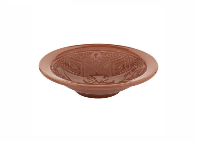 Set de 2 Assiettes Creuses Terracotta 23 cm - Bols à Soupe en Céramique avec Imprimé Floral - Assiettes à Soupe