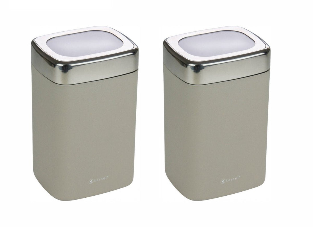 RVS voorraadbus met acryl deksel, set van 2 – voor koffie, thee en suiker