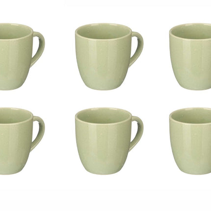 Tasses à café menthe verte 150 ml - Lot de 6 - Tasses à expresso en céramique avec anse - Mugs - Tasses à thé et à café - Vert menthe - Vert
