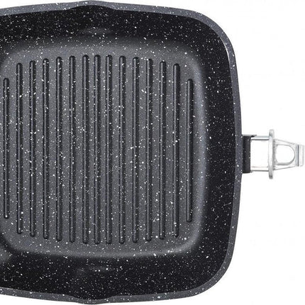 Kinghoff 1511 poêle grill - 28x28 cm - revêtement marbre - induction