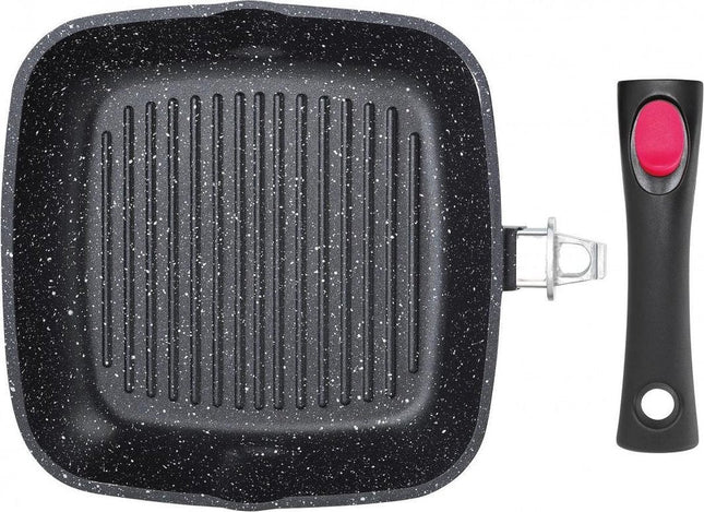 Kinghoff 1511 poêle grill - 28x28 cm - revêtement marbre - induction