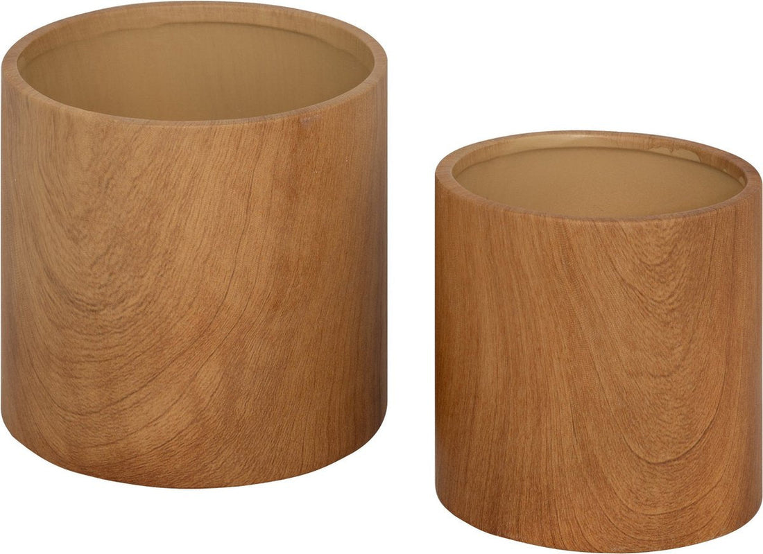 Atmosphera Keramik-Pflanzentöpfe - 2er-Set - Ø15xH14 cm - Braun