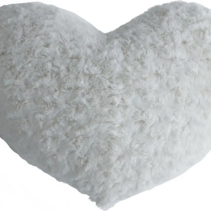 Atmosphera coussin en peluche en forme de cœur - blanc - 28 x 36 cm - Coussins décoratifs - pour l'intérieur