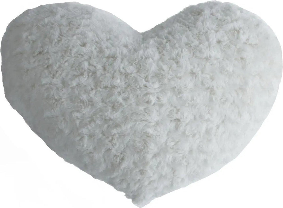 Atmosphera pluche bank kussen hartje vorm - wit - 28 x 36 cm - Sierkussens - voor binnen