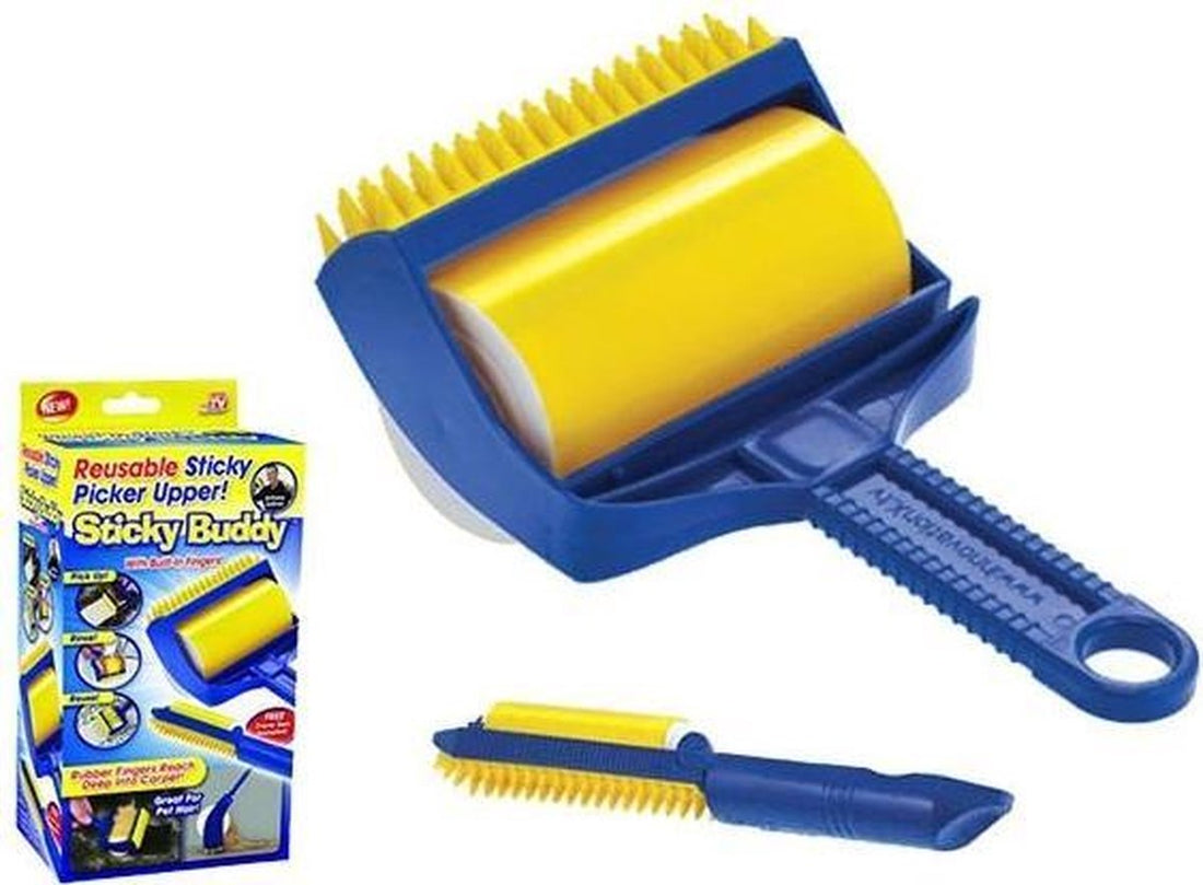 Sticky Buddy herbruikbare kledingroller – afwasbaar, met opvouwbare reisroller