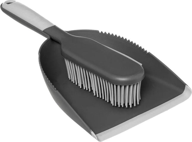 5Five Pelle et balayette silicone - gris - 33 x 17,5 cm - plastique/caoutchouc - Nettoyage - Balayette spéciale