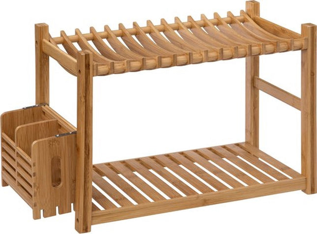 5Five Égouttoir à vaisselle en bambou - 2 niveaux - 53x25x33cm - Beige