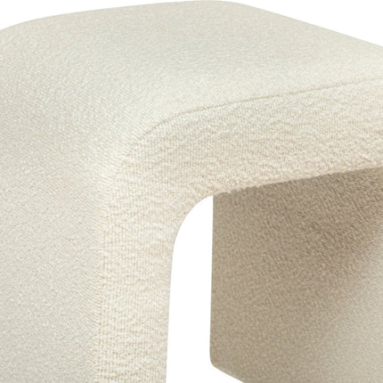 Atmosphera Sevi Pouf - Bouclé - Blanc