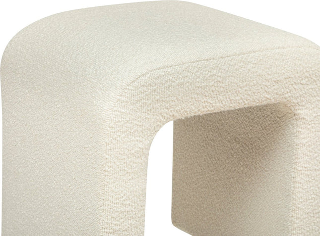 Atmosphera Sevi Pouf - Bouclé - Blanc