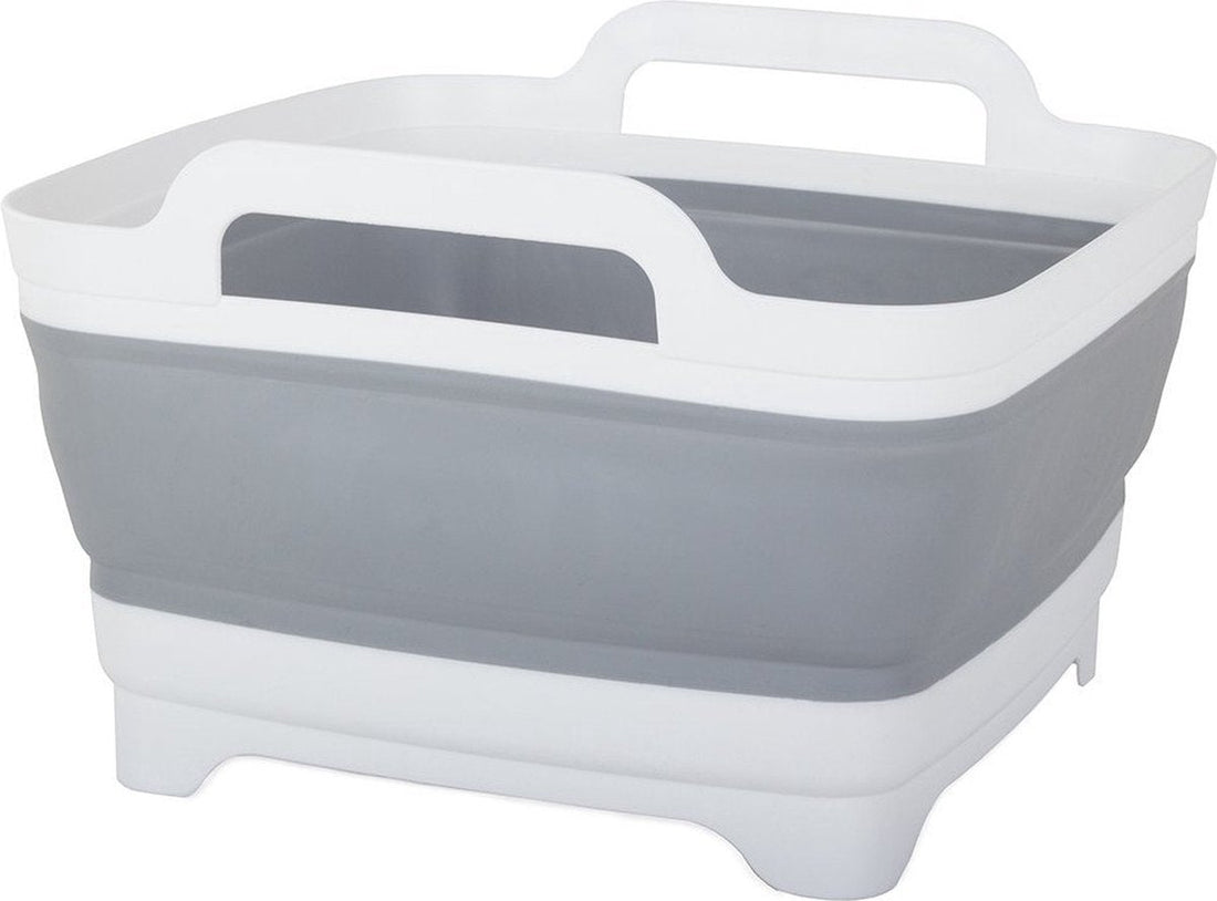 Collapsible washbasin - with plug - dishpan - dish tub - 30x30x17 cm
