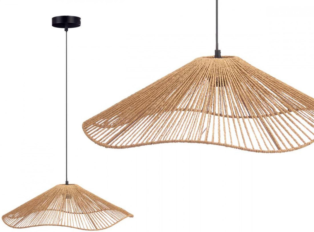 Wave Pendant Lamp - Rattan - Natural - 55x55x16cm - GiftDecor