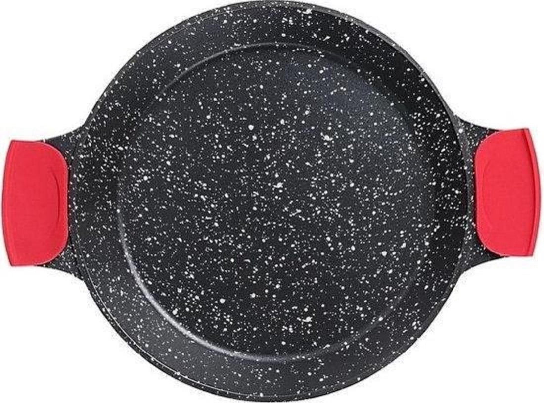 Royal Swiss - Paella pan 32 cm - Marble non-stick coating - Paella pan with removable silicone handle