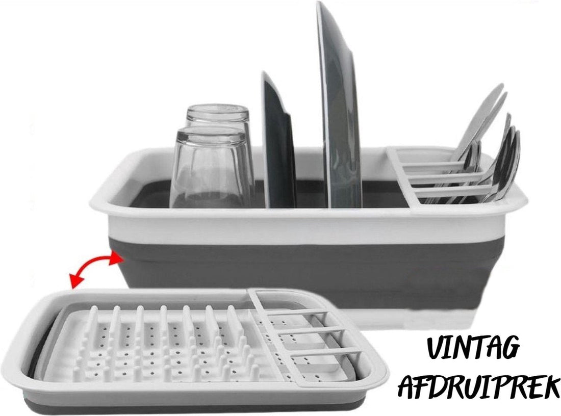 Collapsible Dish Drying Rack - Green - BPA Free - 38 x 30 x 11 CM - Plastic and Silicone - Sink - Kitchen Sink - Suitable for ALL types of Cutlery/Tableware - Sink - Ideal for Home, Garden, Camping, etc. -