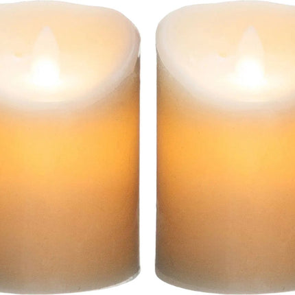 Atmosphera Bougies LED - Lot de 2 - Lumière chaude - Blanc
