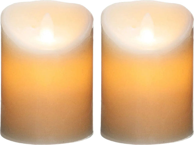 Atmosphera Bougies LED - Lot de 2 - Lumière chaude - Blanc