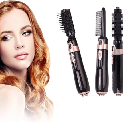 Elektrische Föhnborstel - 4 in 1 Föhn - Krultang - Airstyler - Stijl/Krullen - Lang/Kort Haar - 4 Opzetstukken - Moederdag - Zwart