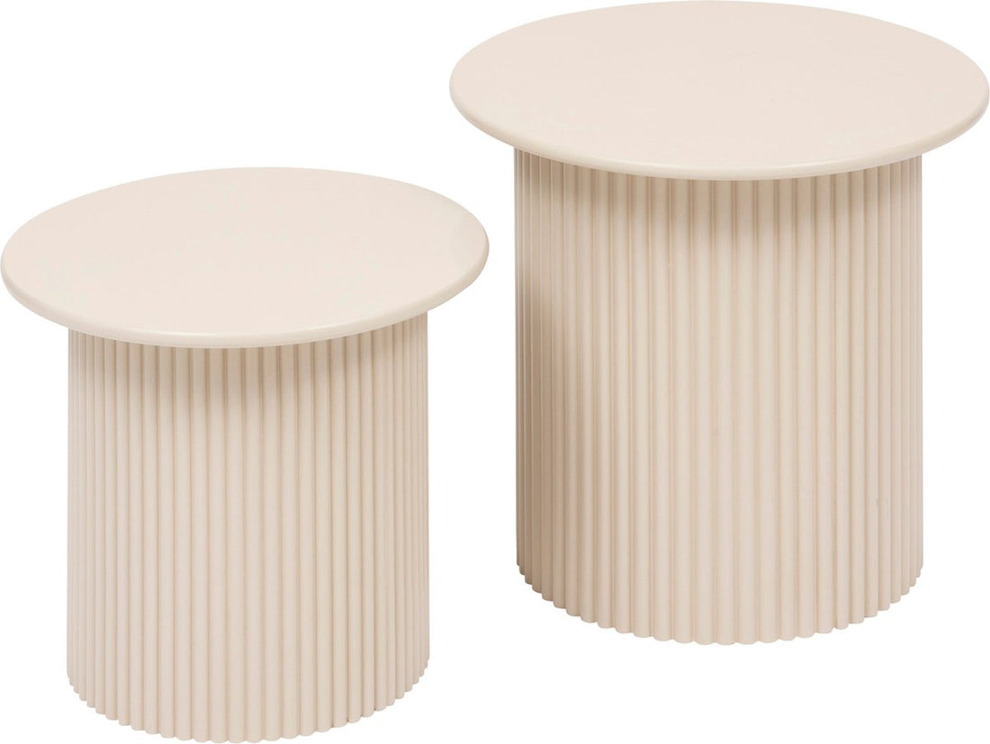 Atmosphera Eino Side Tables - Ø40xH38cm - Set of 2 - Beige