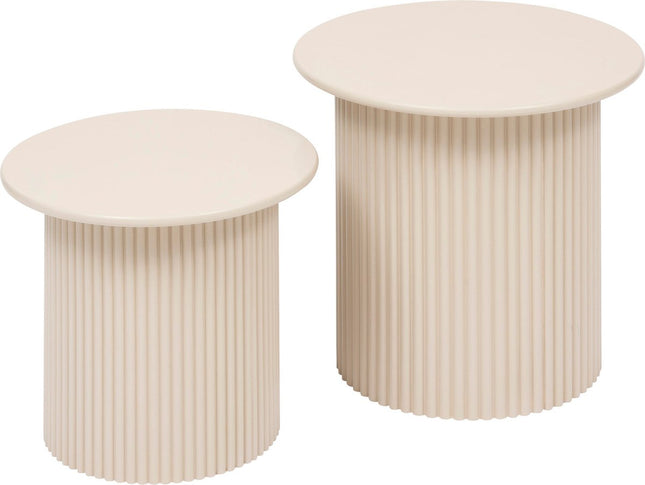 Tables d'appoint Atmosphera Eino - Ø40xH38cm - Lot de 2 pièces - Beige