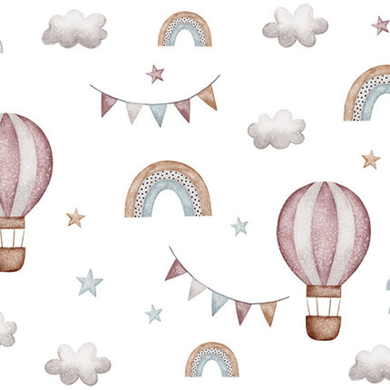 Sipo Sticker Mural Ballons et Arc-en-ciel - Autocollant Mural pour Chambre d'Enfant - 64x86 cm - Décoration Colorée pour Chambre de Fille et de Garçon