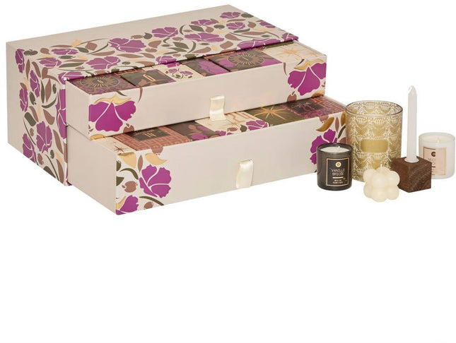 Calendrier de l'Avent Décoration & Bougies - 24 Surprises Parfums et Déco - Coffret Cadeau Ambiance Chaleureuse