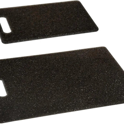 Lot de 2 planches à découper noires de 25/36 cm en plastique - Planches à pain - Petites planches à découper