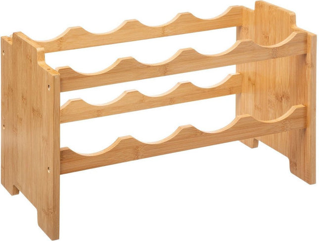 Range-bouteilles/casier à vin empilable en bambou pour 8 bouteilles 46 x 24,5 x 29,5 cm - Porte-bouteilles de vin