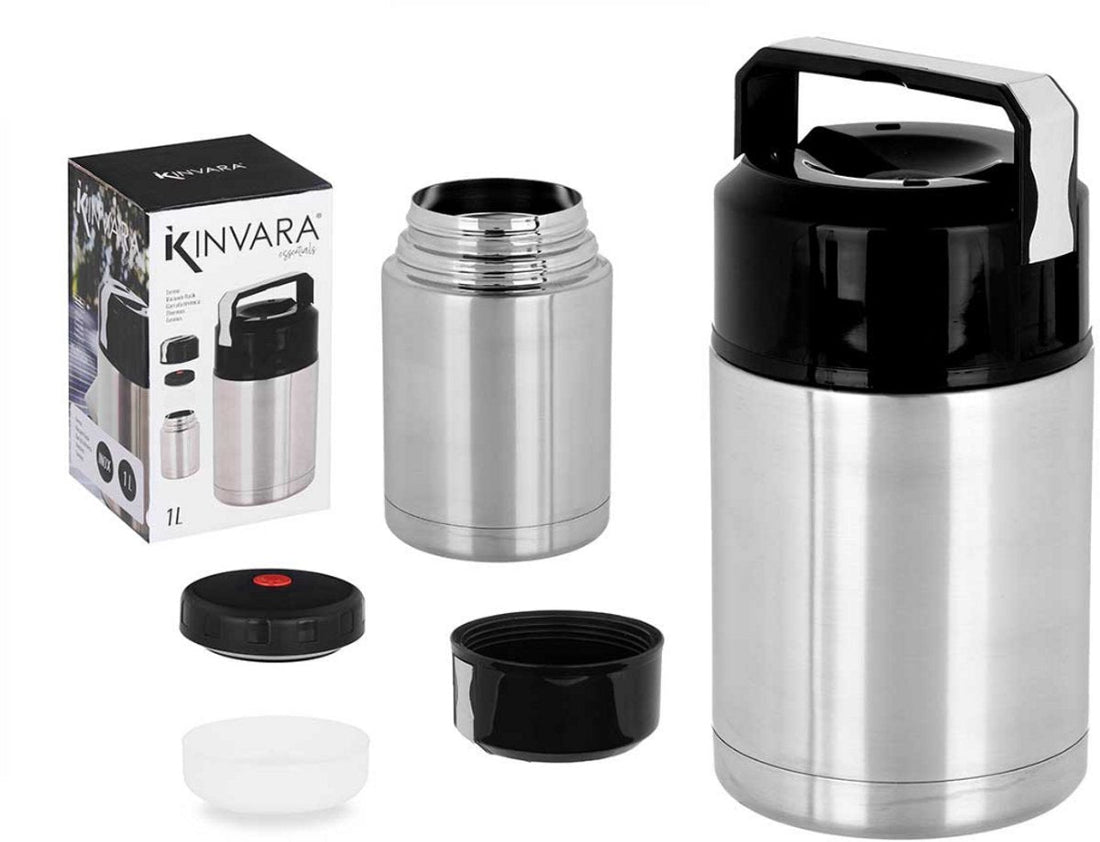 Kinvara - Thermos Lunchbox 1L – Vacuum Insulated Food Container – Stainless Steel Soup and Food Cup – Leak-proof Thermal Cup