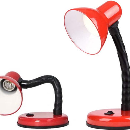 Bureaulamp rood zwart - buigbare poot - metaal - kinderkamer