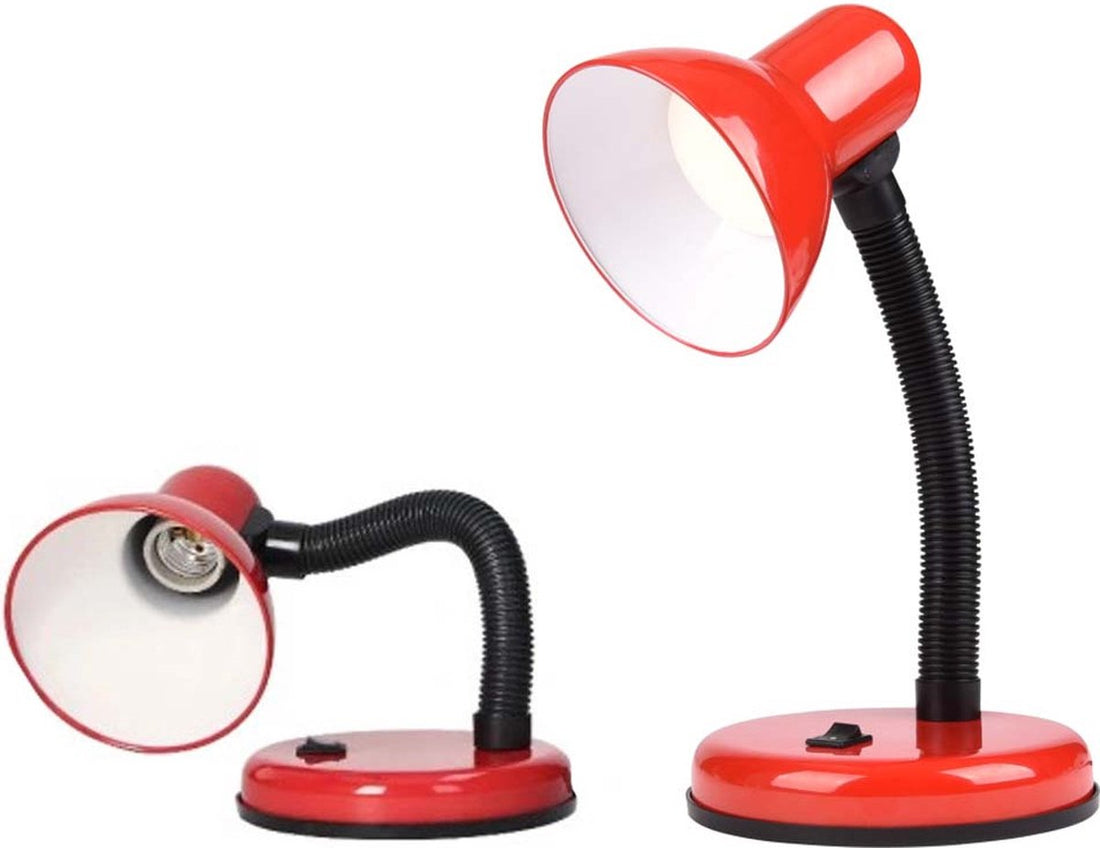 Desk lamp red black - flexible arm - metal - nursery