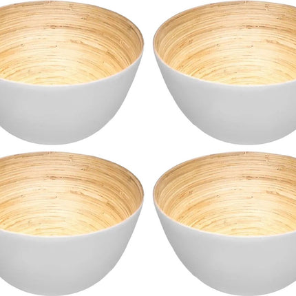 Secret de Gourmet - 4x - Bols/saladiers - bambou blanc - D17 cm