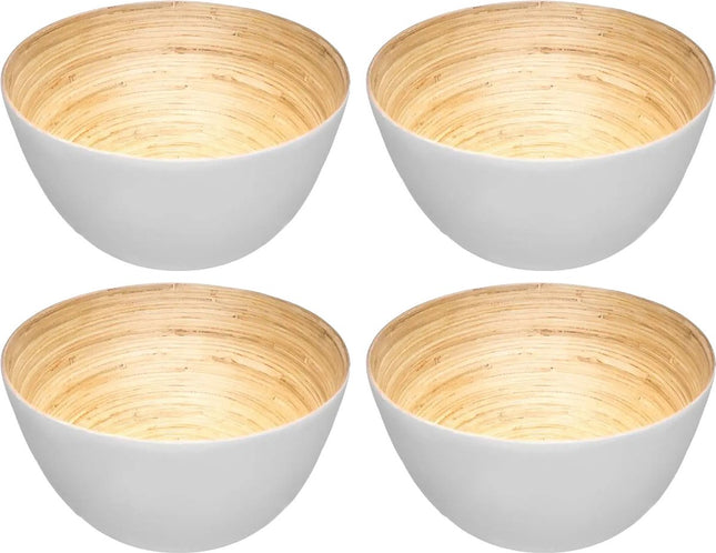 Secret de Gourmet - 4x - Bols/saladiers - bambou blanc - D17 cm