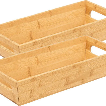 5Five Panier à Pain Classique Backery - Lot de 2 - Bambou - Rectangulaire - Couleur Bois - 33 x 14 x 7 cm