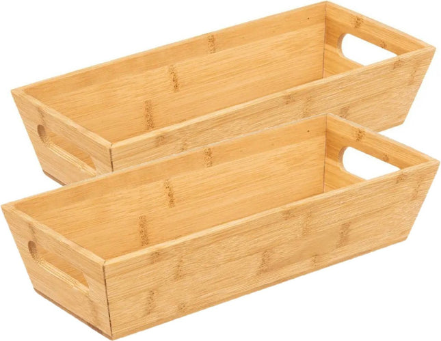 5Five Panier à Pain Classique Backery - Lot de 2 - Bambou - Rectangulaire - Couleur Bois - 33 x 14 x 7 cm