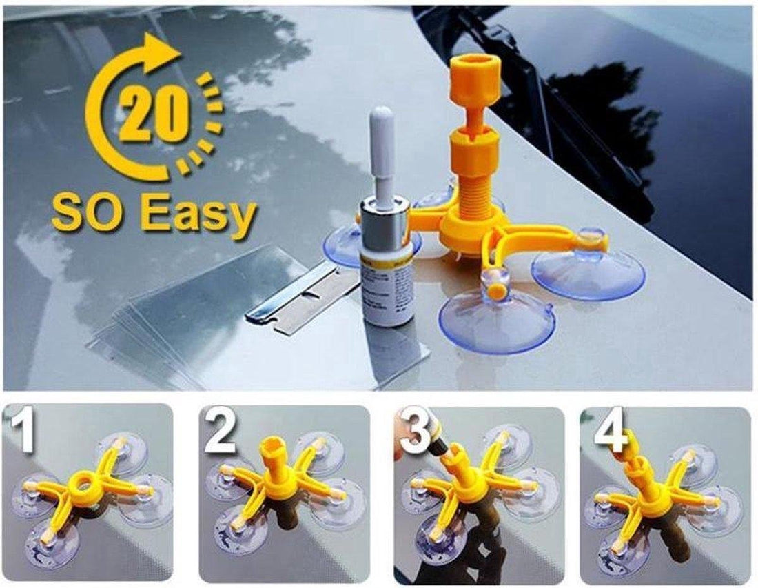 Reparatieset voorruit - Autoruit sterretje reparatie Set - Ruitreparatie tools - Sterretje reparatie - Ruit schuur reparatie - Glas reparatie lijm