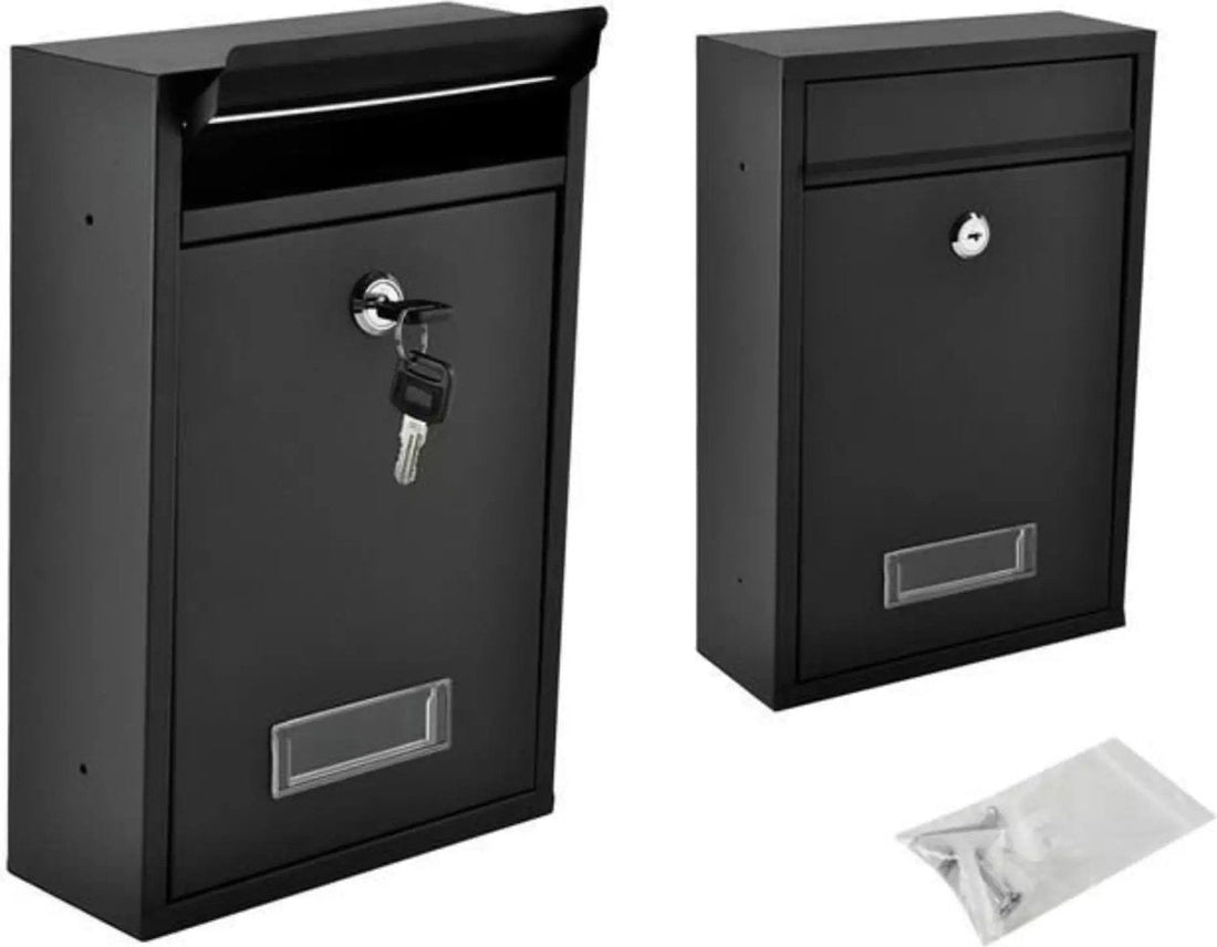 letterbox black - 2 keys - with mounting flap
