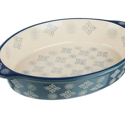 Millimi  Flakes Keramische Ovenschaal - Saladeschaal - 31 x 20.5 cm - Lichtblauw
