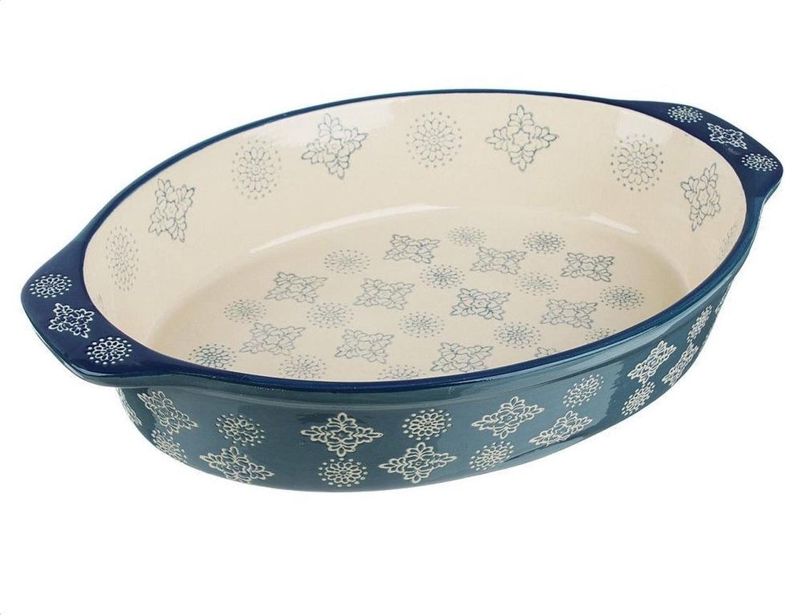 Millimi Flakes Ceramic Baking Dish - Salad Bowl - 31 x 20.5 cm - Light Blue