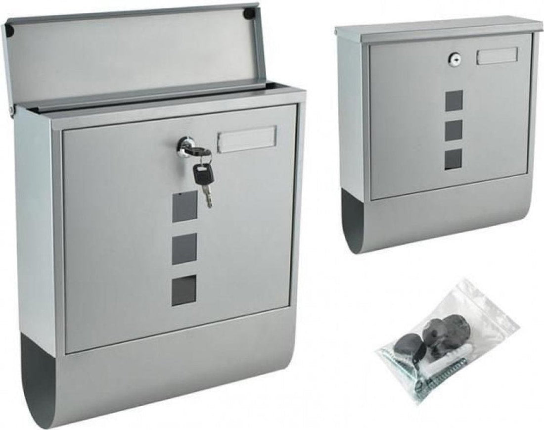 Stainless Steel Hanging Wall Mailbox with lock - Postbox Mailbox - Newspaper holder Wall-mounted metal mailbox - Silver Colored