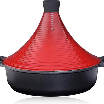 Tajine Marocaine | Induction | Couvercle auto-arrosant 28 cm métal | Super Antiadhésive Traditionnelle Tajine de Mijotage Tendre