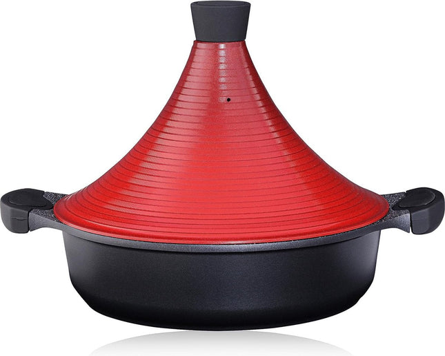 Tajine Marocaine | Induction | Couvercle auto-arrosant 28 cm métal | Super Antiadhésive Traditionnelle Tajine de Mijotage Tendre