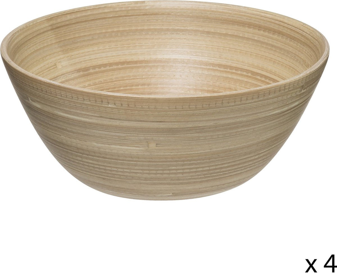 Secret de Gourmet Salad Bowl Set 4 - Bamboo - Dia 17cm