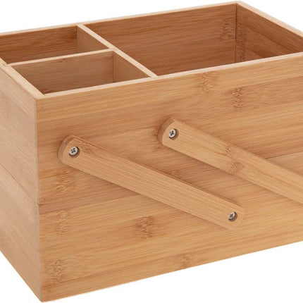 Organisateur de maquillage de luxe à 2 niveaux – Bois de Bambou