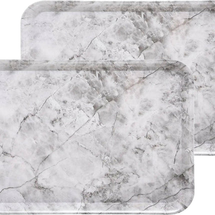5Five Plateau de service Marble - Lot de 2 - Mélamine - blanc crème - 33 x 43 cm