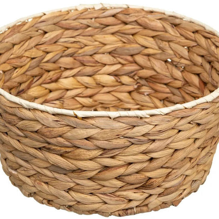 5Five Panier tressé en osier - naturel - D36 x H13 cm - rond - panier de rangement - petits pains - salle de bain