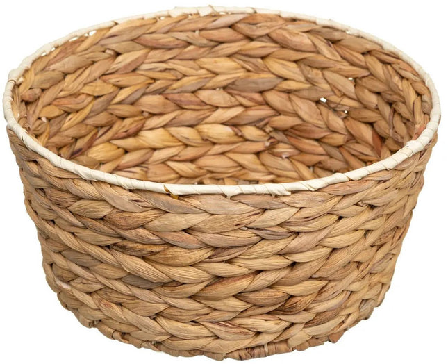 5Five Panier tressé en osier - naturel - D36 x H13 cm - rond - panier de rangement - petits pains - salle de bain